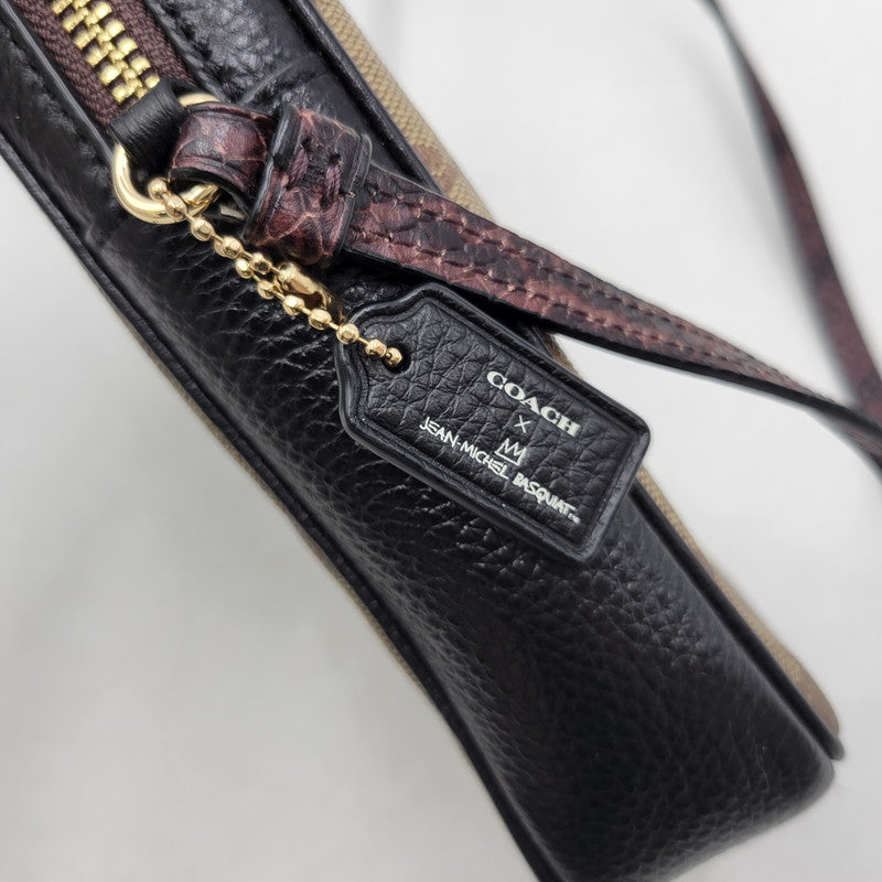 【中古品】【レディース】 COACH コーチ × JEAN MICHEL BASQUIAT ジャン ミシェル バスキア T-REX MINI SHOULDER BAG ミニショルダーバッグ カバン 鞄 180-251113-as-09-izu カラー：ブラウン×ブラック 万代Net店