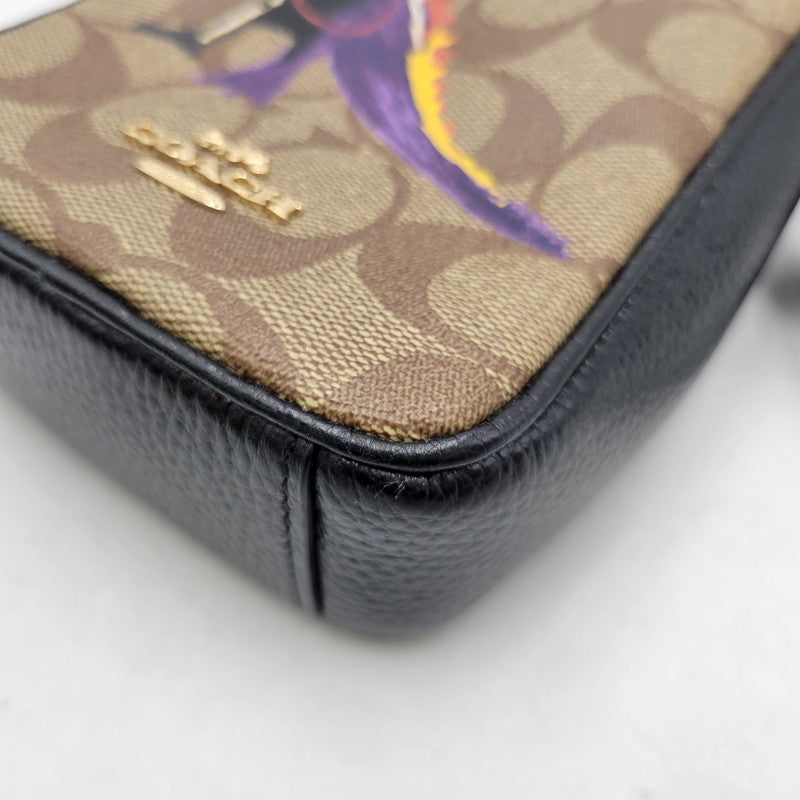 【中古品】【レディース】 COACH コーチ × JEAN MICHEL BASQUIAT ジャン ミシェル バスキア T-REX MINI SHOULDER BAG ミニショルダーバッグ カバン 鞄 180-251113-as-09-izu カラー：ブラウン×ブラック 万代Net店