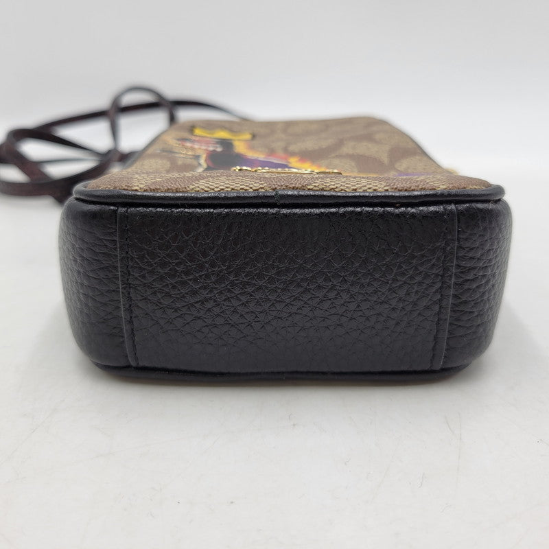 【中古品】【レディース】 COACH コーチ × JEAN MICHEL BASQUIAT ジャン ミシェル バスキア T-REX MINI SHOULDER BAG ミニショルダーバッグ カバン 鞄 180-251113-as-09-izu カラー：ブラウン×ブラック 万代Net店