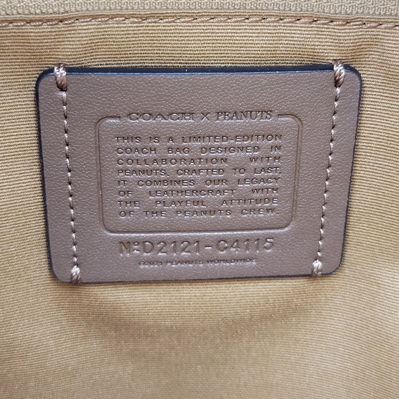【中古品】【レディース】 COACH コーチ × PEANUTS ピーナッツ SNOOPY BACKPACK C4115 スヌーピー バックパック リュック バッグ カバン 鞄 180-251113-as-13-izu カラー：ブラウン×ホワイト 万代Net店