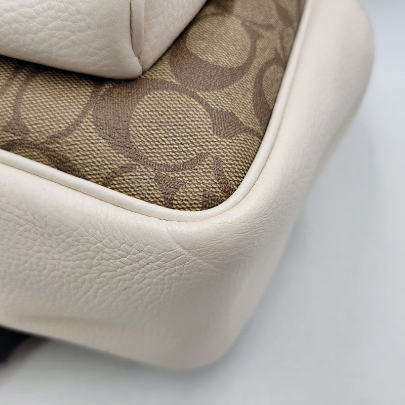 【中古品】【レディース】 COACH コーチ × PEANUTS ピーナッツ SNOOPY BACKPACK C4115 スヌーピー バックパック リュック バッグ カバン 鞄 180-251113-as-13-izu カラー：ブラウン×ホワイト 万代Net店