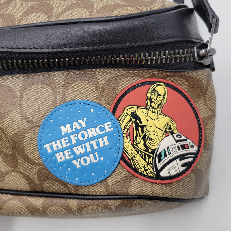 【中古品】【メンズ/レディース】 COACH コーチ × STAR WARS スターウォーズ WAIST BAG F79950 ウエストバッグ カバン 鞄 180-251113-as-12-izu カラー：ブラウン×ブラック 万代Net店