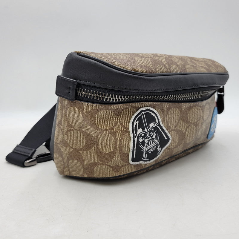 【中古品】【メンズ/レディース】 COACH コーチ × STAR WARS スターウォーズ WAIST BAG F79950 ウエストバッグ カバン 鞄 180-251113-as-12-izu カラー：ブラウン×ブラック 万代Net店
