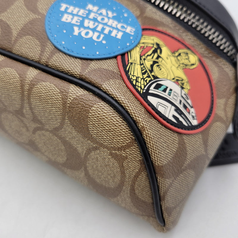 【中古品】【メンズ/レディース】 COACH コーチ × STAR WARS スターウォーズ WAIST BAG F79950 ウエストバッグ カバン 鞄 180-251113-as-12-izu カラー：ブラウン×ブラック 万代Net店