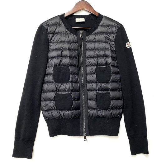 【中古品】【レディース】 MONCLER モンクレール 24AW CARDIGAN TRICOT J20939B51000 カーディガン トリコット ニット切替 ダウンジャケット トップス 168-251114-ay-14-izu サイズ：S カラー：ブラック 万代Net店