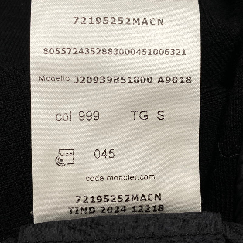 【中古品】【レディース】 MONCLER モンクレール 24AW CARDIGAN TRICOT J20939B51000 カーディガン トリコット ニット切替 ダウンジャケット トップス 168-251114-ay-14-izu サイズ：S カラー：ブラック 万代Net店