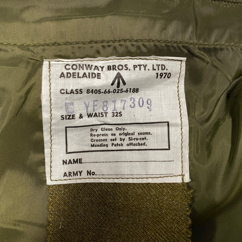 【中古品】【メンズ】 AUSTRALIAN MILITARY オーストラリア軍 WOOL SLACKS 8405-66-025-6188 ウール スラックス ズボン ボトムス 157-251114-ay-07-izu サイズ：32 カラー：カーキ 万代Net店