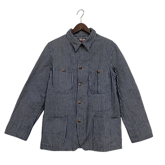 【中古品】【メンズ】 BLUE BLUE ブルーブルー COVERALLS JACKET カバーオール ジャケット ストライプ アウター 145-251119-as-13-izu サイズ：1 カラー：インディゴ 万代Net店