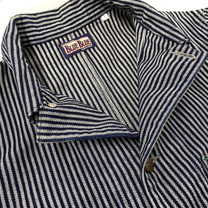 【中古品】【メンズ】 BLUE BLUE ブルーブルー COVERALLS JACKET カバーオール ジャケット ストライプ アウター 145-251119-as-13-izu サイズ：1 カラー：インディゴ 万代Net店