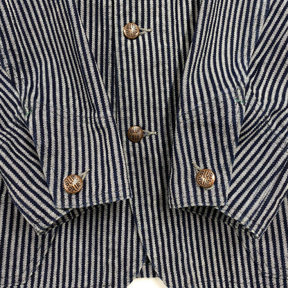 【中古品】【メンズ】 BLUE BLUE ブルーブルー COVERALLS JACKET カバーオール ジャケット ストライプ アウター 145-251119-as-13-izu サイズ：1 カラー：インディゴ 万代Net店