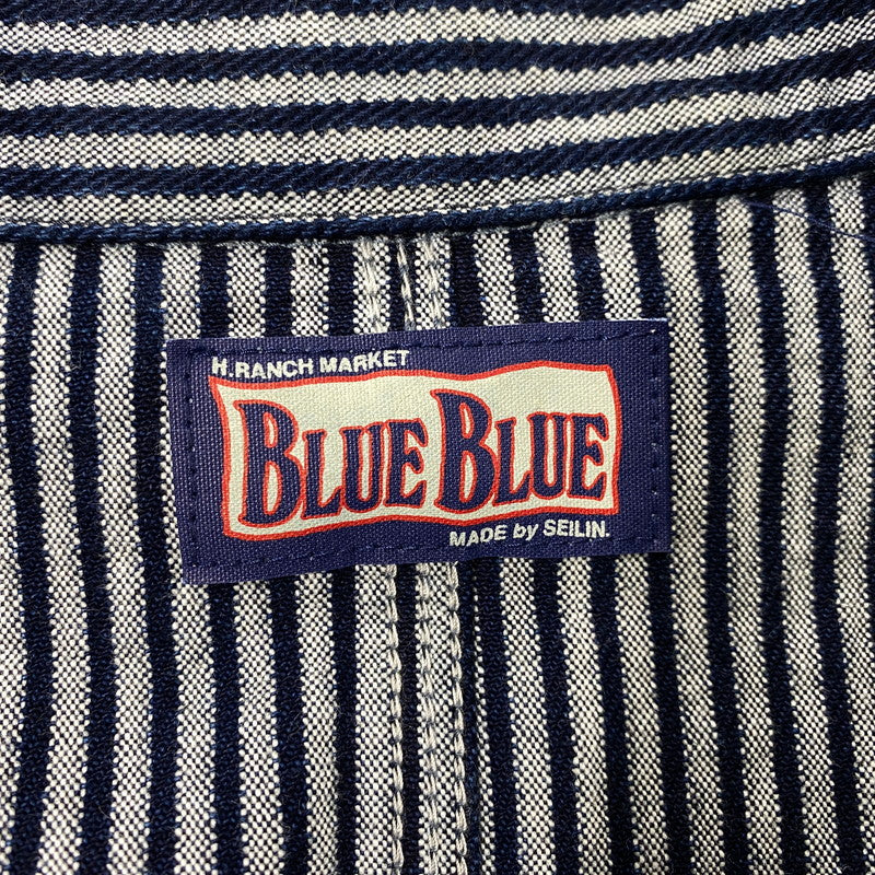 【中古品】【メンズ】 BLUE BLUE ブルーブルー COVERALLS JACKET カバーオール ジャケット ストライプ アウター 145-251119-as-13-izu サイズ：1 カラー：インディゴ 万代Net店
