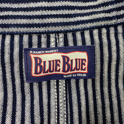 【中古品】【メンズ】 BLUE BLUE ブルーブルー COVERALLS JACKET カバーオール ジャケット ストライプ アウター 145-251119-as-13-izu サイズ：1 カラー：インディゴ 万代Net店