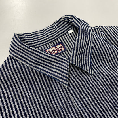 【中古品】【メンズ】 BLUE BLUE ブルーブルー COVERALLS JACKET カバーオール ジャケット ストライプ アウター 145-251119-as-13-izu サイズ：1 カラー：インディゴ 万代Net店
