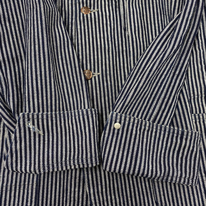 【中古品】【メンズ】 BLUE BLUE ブルーブルー COVERALLS JACKET カバーオール ジャケット ストライプ アウター 145-251119-as-13-izu サイズ：1 カラー：インディゴ 万代Net店