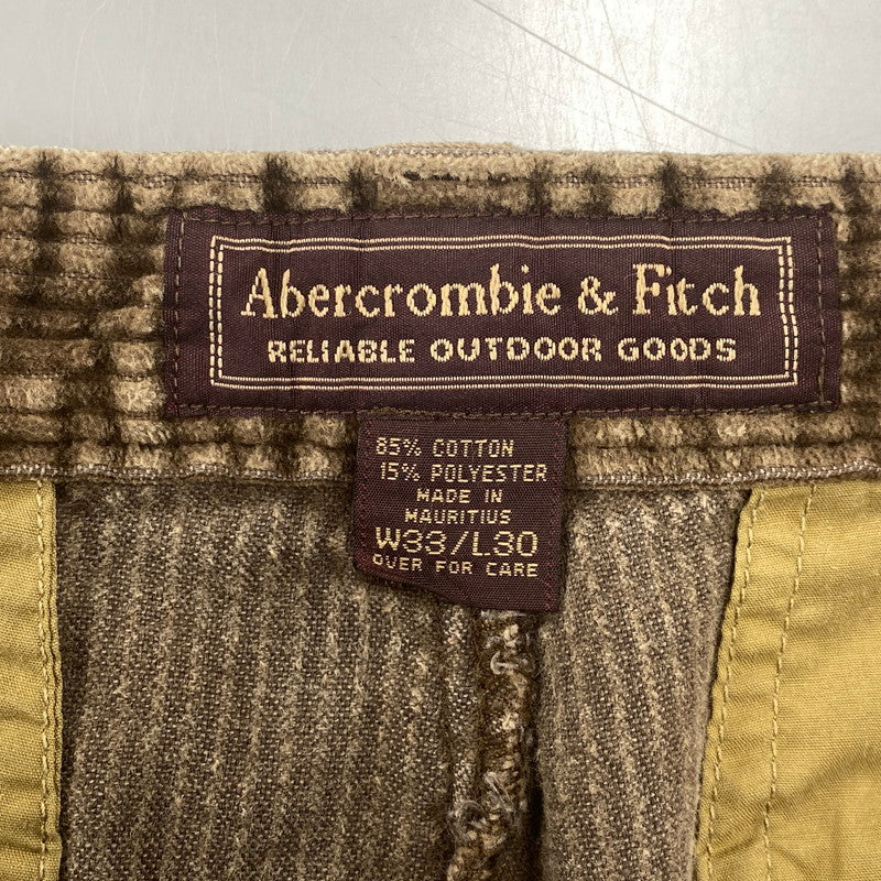 【中古品】【メンズ】 Abercrombie&Fitch アバークロンビーアンドフィッチ CORDUROY PANTS コーデュロイパンツ ボトムス 157-251123-as-11-izu サイズ：33×30 カラー：ブラウン 万代Net店