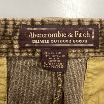 【中古品】【メンズ】 Abercrombie&Fitch アバークロンビーアンドフィッチ CORDUROY PANTS コーデュロイパンツ ボトムス 157-251123-as-11-izu サイズ：33×30 カラー：ブラウン 万代Net店