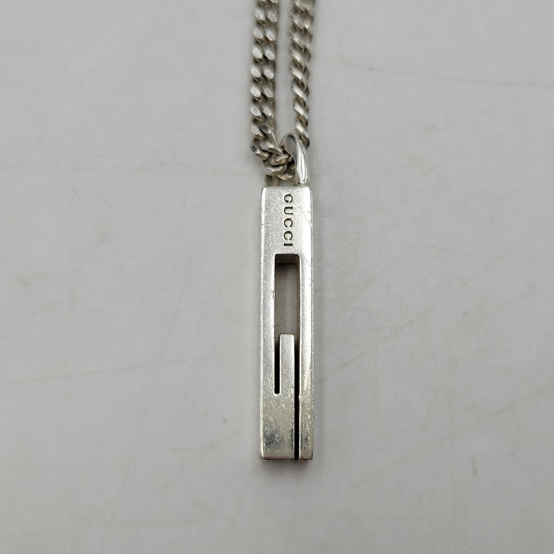 【中古品】【メンズ/レディース】 GUCCI グッチ 925 カットアウトG ネックレス アクセサリー 182-251115-as-25-izu カラー：シルバー 万代Net店