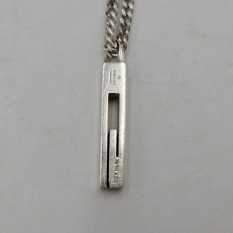 【中古品】【メンズ/レディース】 GUCCI グッチ 925 カットアウトG ネックレス アクセサリー 182-251115-as-25-izu カラー：シルバー 万代Net店