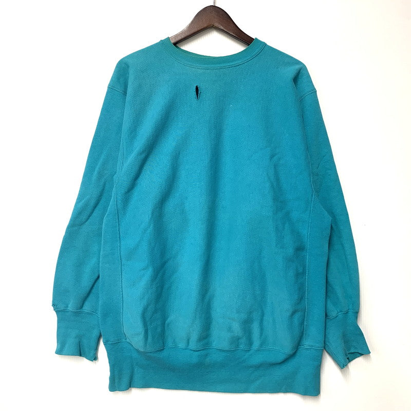 【現状渡し品】【メンズ】 Champion チャンピオン REVERSE WEAVE SWEATSHIRT リバースウィーブ スウェットシャツ 刺繍タグ USA製 目無し トレーナー 長袖 トップス 146-251116-as-02-izu サイズ：XL カラー：ターコイズブルー 万代Net店