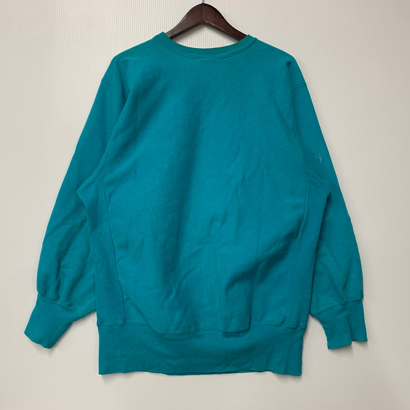 【現状渡し品】【メンズ】 Champion チャンピオン REVERSE WEAVE SWEATSHIRT リバースウィーブ スウェットシャツ 刺繍タグ USA製 目無し トレーナー 長袖 トップス 146-251116-as-02-izu サイズ：XL カラー：ターコイズブルー 万代Net店