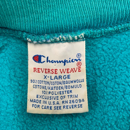 【現状渡し品】【メンズ】 Champion チャンピオン REVERSE WEAVE SWEATSHIRT リバースウィーブ スウェットシャツ 刺繍タグ USA製 目無し トレーナー 長袖 トップス 146-251116-as-02-izu サイズ：XL カラー：ターコイズブルー 万代Net店