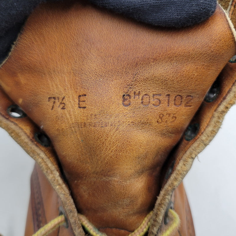 【中古品】【メンズ】 RED WING レッドウィング IRISH SETTER CLASSIC MOC TOE 875 アイリッシュセッター クラシックモックトゥ USA製 刺繍羽タグ ブーツ シューズ 靴 164-251115-as-30-izu サイズ：7.5 カラー：ブラウン 万代Net店