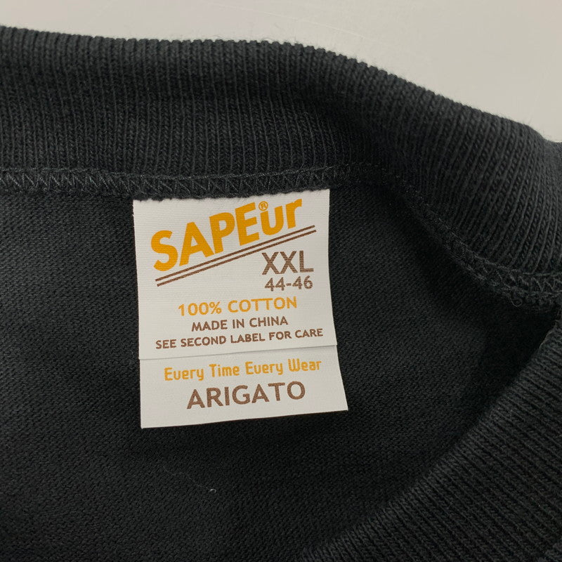 【中古美品】【メンズ】 SAPEUR サプール HARLEQUIN S/S TEE A0023-470 ハーレクイン ショートスリーブ Tシャツ 半袖 トップス 142-251116-as-04-izu サイズ：XXL カラー：ブラック 万代Net店