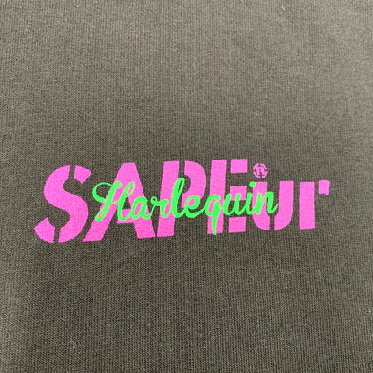 【中古美品】【メンズ】 SAPEUR サプール HARLEQUIN S/S TEE A0023-470 ハーレクイン ショートスリーブ Tシャツ 半袖 トップス 142-251116-as-04-izu サイズ：XXL カラー：ブラック 万代Net店