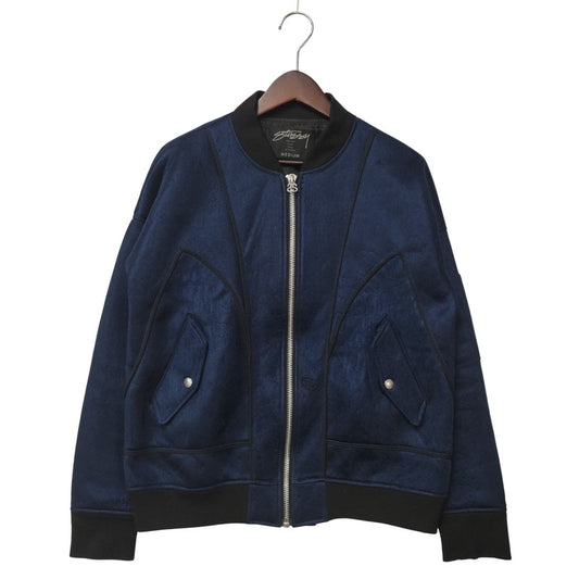 【中古品】【メンズ】 STUSSY ステューシー WORLD TOUR BACKPRINT POLYESTER JACKET ワールドツアー バックプリント ポリエステル ジャケット アウター 142-251123-cs-11-izu サイズ：M カラー：ネイビー×ブラック 万代Net店