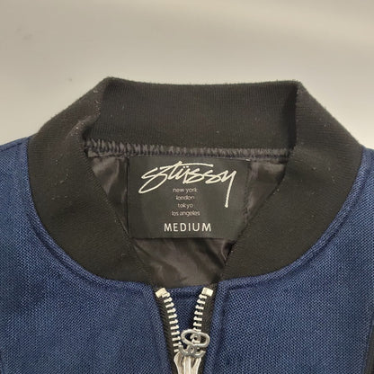 【中古品】【メンズ】 STUSSY ステューシー WORLD TOUR BACKPRINT POLYESTER JACKET ワールドツアー バックプリント ポリエステル ジャケット アウター 142-251123-cs-11-izu サイズ：M カラー：ネイビー×ブラック 万代Net店