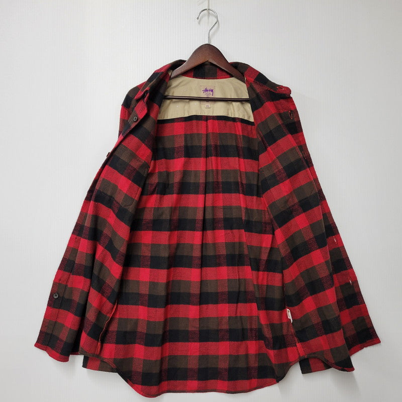 【中古品】【メンズ】 STUSSY ステューシー 紫タグ COTTON CHECK LS SHIRT コットン チェック ロングスリーブ シャツ トップス 長袖 142-251123-cs-10-izu サイズ：XL カラー：マルチ 万代Net店