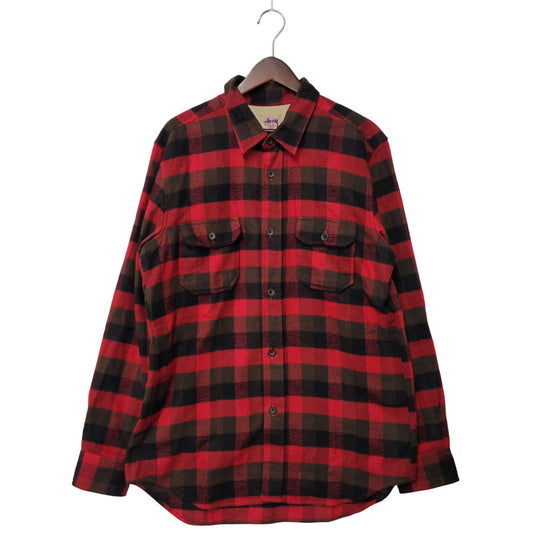 【中古品】【メンズ】 STUSSY ステューシー 紫タグ COTTON CHECK LS SHIRT コットン チェック ロングスリーブ シャツ トップス 長袖 142-251123-cs-10-izu サイズ：XL カラー：マルチ 万代Net店