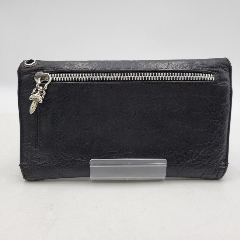 【現状渡し品】【メンズ】 CHROME HEARTS クロムハーツ WAVE WALLET ウェーブウォレット 長財布 190-251214-as-09-izu カラー：ブラック 万代Net店