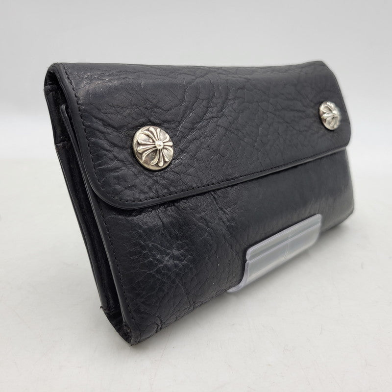 【現状渡し品】【メンズ】 CHROME HEARTS クロムハーツ WAVE WALLET ウェーブウォレット 長財布 190-251214-as-09-izu カラー：ブラック 万代Net店