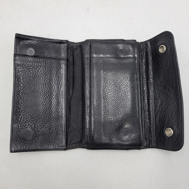 【現状渡し品】【メンズ】 CHROME HEARTS クロムハーツ WAVE WALLET ウェーブウォレット 長財布 190-251214-as-09-izu カラー：ブラック 万代Net店