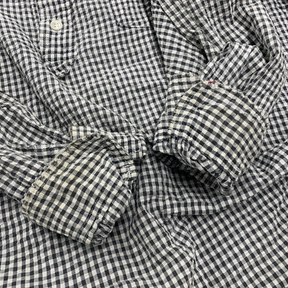 【現状渡し品】【メンズ】 GOODENOUGH グッドイナフ SEERSUCKER PULLOVER L/S SHIRT シアサッカー プルオーバー ロングスリーブ シャツ 長袖 トップス 146-251116-as-01-izu カラー：グレー×ホワイト 万代Net店