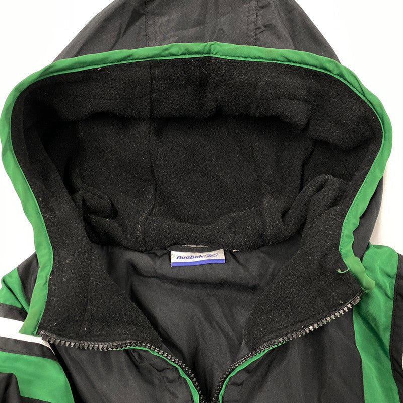 【中古品】【メンズ】 Reebok リーボック 00S CELTICS FLEECE LINER HOODED NYLON JACKET セルティックス フリース ライナー フーデッド ナイロン ジャケット アウター 146-251117-cs-15-izu サイズ：M カラー：ブラック 万代Net店