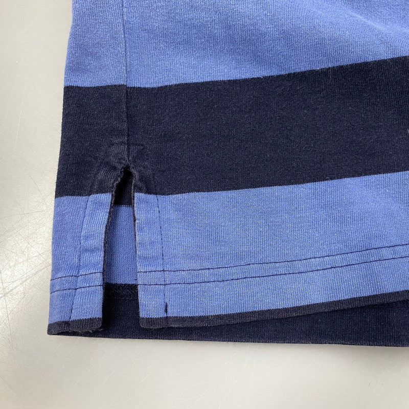 【中古品】【メンズ】 Polo by Ralph Lauren ポロバイラルフローレン 90S BORDER POLO LS SHIRT ボーダー ポロ ロングスリーブ シャツ トップス 長袖 146-251117-cs-19-izu サイズ：L カラー：ブル-×ネイビー 万代Net店