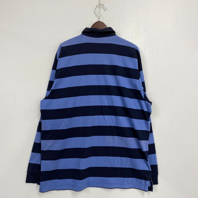 【中古品】【メンズ】 Polo by Ralph Lauren ポロバイラルフローレン 90S BORDER POLO LS SHIRT ボーダー ポロ ロングスリーブ シャツ トップス 長袖 146-251117-cs-19-izu サイズ：L カラー：ブル-×ネイビー 万代Net店