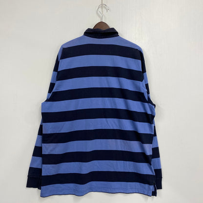 【中古品】【メンズ】 Polo by Ralph Lauren ポロバイラルフローレン 90S BORDER POLO LS SHIRT ボーダー ポロ ロングスリーブ シャツ トップス 長袖 146-251117-cs-19-izu サイズ：L カラー：ブル-×ネイビー 万代Net店