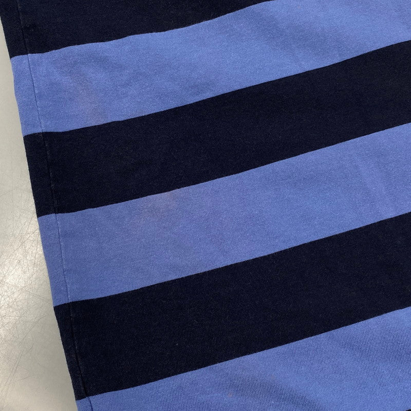 【中古品】【メンズ】 Polo by Ralph Lauren ポロバイラルフローレン 90S BORDER POLO LS SHIRT ボーダー ポロ ロングスリーブ シャツ トップス 長袖 146-251117-cs-19-izu サイズ：L カラー：ブル-×ネイビー 万代Net店