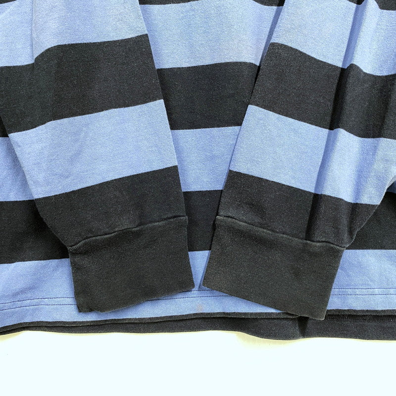 【中古品】【メンズ】 Polo by Ralph Lauren ポロバイラルフローレン 90S BORDER POLO LS SHIRT ボーダー ポロ ロングスリーブ シャツ トップス 長袖 146-251117-cs-19-izu サイズ：L カラー：ブル-×ネイビー 万代Net店