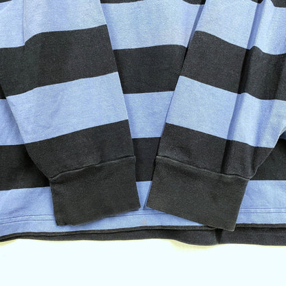 【中古品】【メンズ】 Polo by Ralph Lauren ポロバイラルフローレン 90S BORDER POLO LS SHIRT ボーダー ポロ ロングスリーブ シャツ トップス 長袖 146-251117-cs-19-izu サイズ：L カラー：ブル-×ネイビー 万代Net店