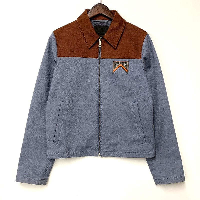 【中古品】【メンズ】 PRADA プラダ TWO TONE COLOR FULL ZIP JACKET SGB004 S191 1S5Y ツートンカラー フルジップ ジャケット アウター 141-251116-as-06-izu サイズ：44 カラー：ブルー×ブラウン 万代Net店