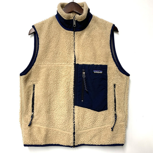【中古品】【メンズ】 patagonia パタゴニア CLASSIC RETRO X VEST 23044 クラシック レトロX ベスト USA製 144-251116-as-10-izu サイズ：S カラー：ベージュ 万代Net店