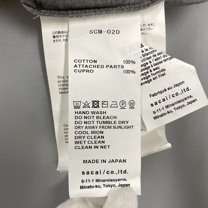 【中古美品】【メンズ】 Sacai サカイ SCM-020 19SS SHORT SLEEVE CUTSEWN ショート スリーブ カットソー トップス 半袖 140-251123-cs-23-izu サイズ：1 カラー：グレー 万代Net店