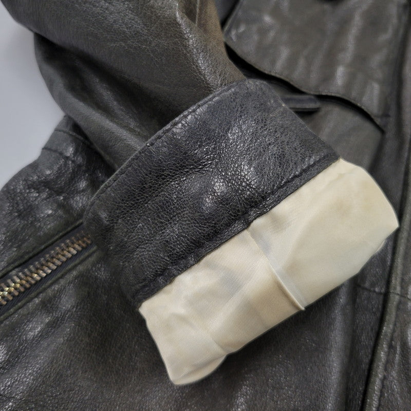 【現状渡し品】【メンズ】 AVIREX アヴィレックス THUNDER BAY 25TH GOAT LEATHER JACKET 6191001 サンダーベイ 25周年記念 ゴートレザー ジャケット アウター 145-251117-as-03-izu カラー：ブラック 万代Net店