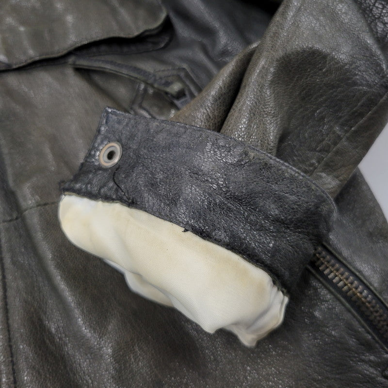 【現状渡し品】【メンズ】 AVIREX アヴィレックス THUNDER BAY 25TH GOAT LEATHER JACKET 6191001 サンダーベイ 25周年記念 ゴートレザー ジャケット アウター 145-251117-as-03-izu カラー：ブラック 万代Net店