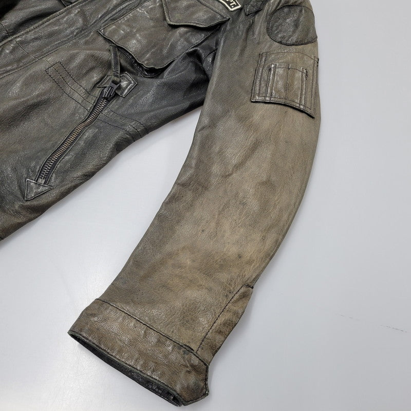 【現状渡し品】【メンズ】 AVIREX アヴィレックス THUNDER BAY 25TH GOAT LEATHER JACKET 6191001 サンダーベイ 25周年記念 ゴートレザー ジャケット アウター 145-251117-as-03-izu カラー：ブラック 万代Net店