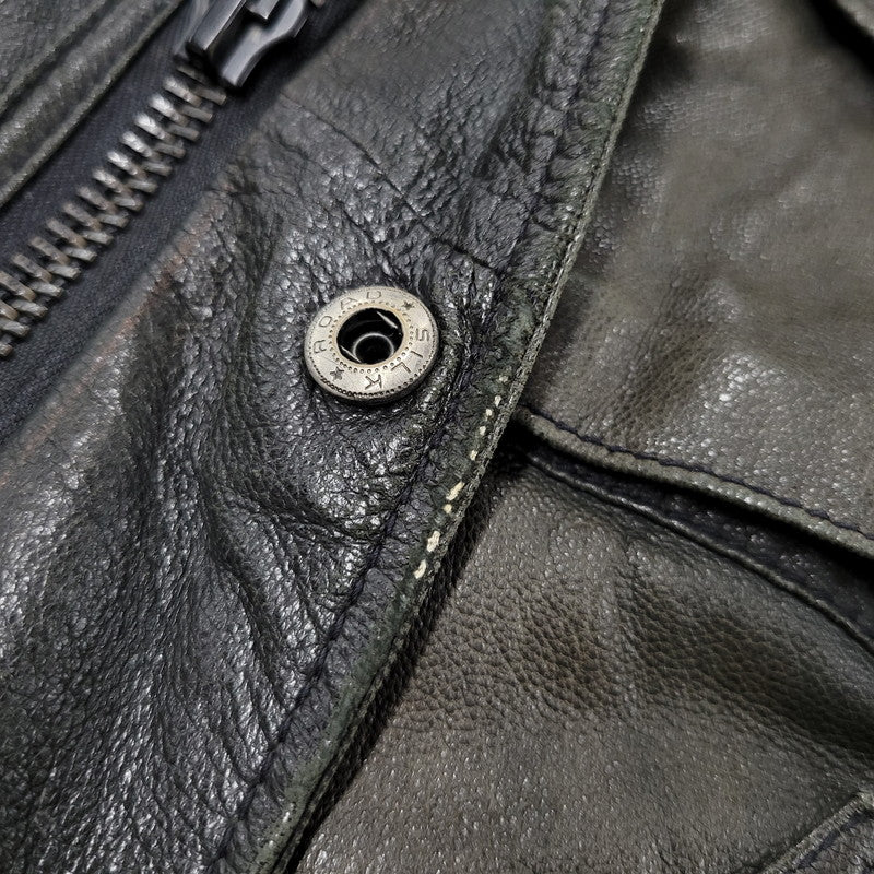 【現状渡し品】【メンズ】 AVIREX アヴィレックス THUNDER BAY 25TH GOAT LEATHER JACKET 6191001 サンダーベイ 25周年記念 ゴートレザー ジャケット アウター 145-251117-as-03-izu カラー：ブラック 万代Net店